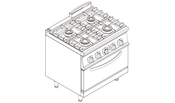 燃气四头煲仔炉连焗炉